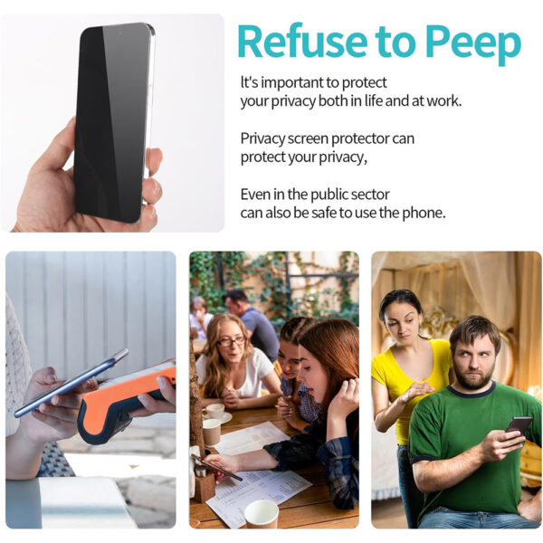 For iPhone 16 (6.1 inch) Anti-Spy Privacy Tempered Glass Screen Protector 2.5D Black - Image 7